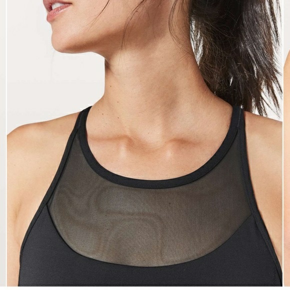 Lululemon Sports Bra high neck mesh long line Size 8 - Picture 2 of 6